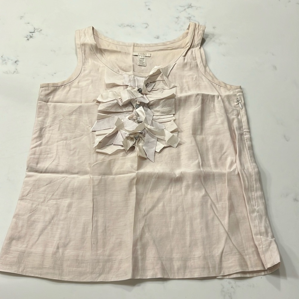 J. Crew Cotton Gemstone Ribbon Blouse
